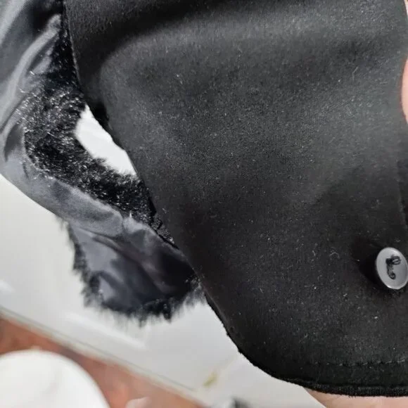 Haute Monde Black Faux Fur Waterfall Jacket With Zipper Details & Faux Suede L - Picture 10 of 12